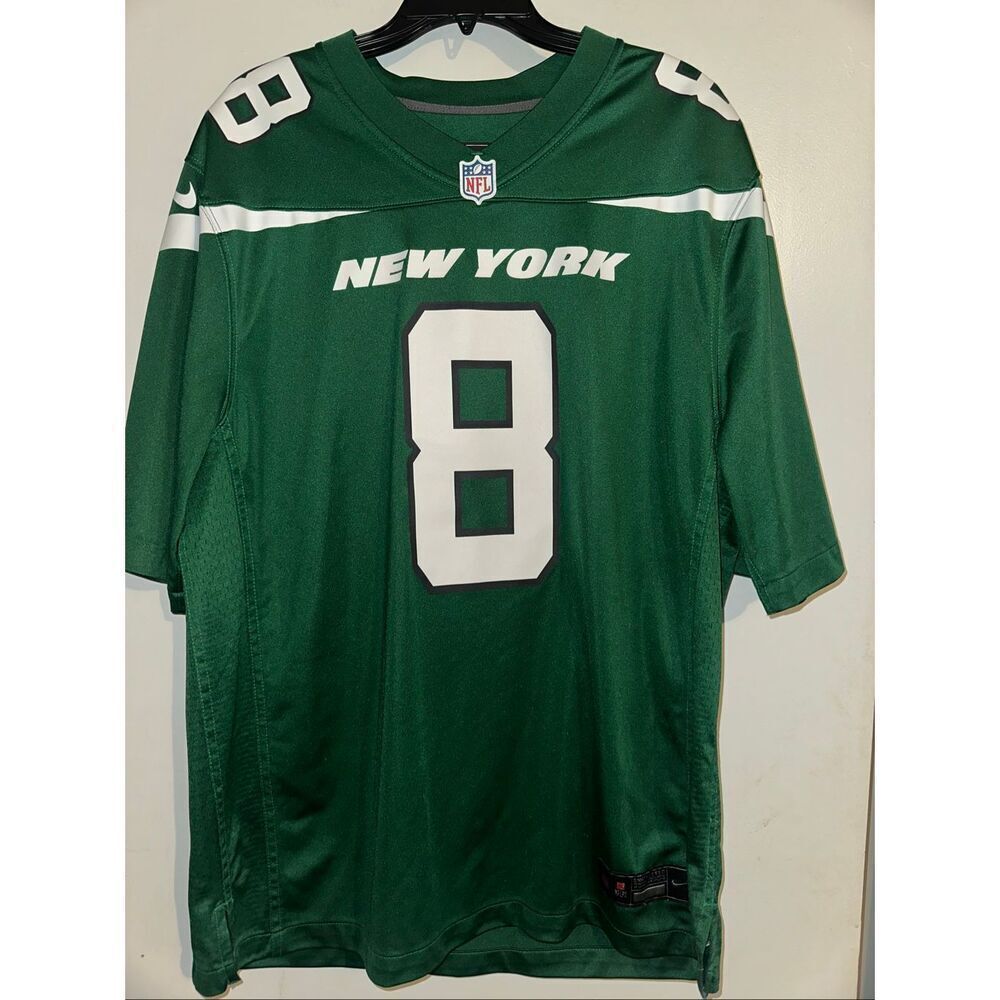 NFL Mens On Field Aaron Rodgers #8 New York Jets Green Jersey Sz XL $130